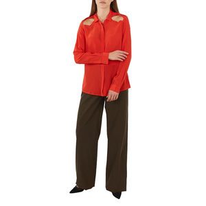 Network Blouse Women size M Orange Red